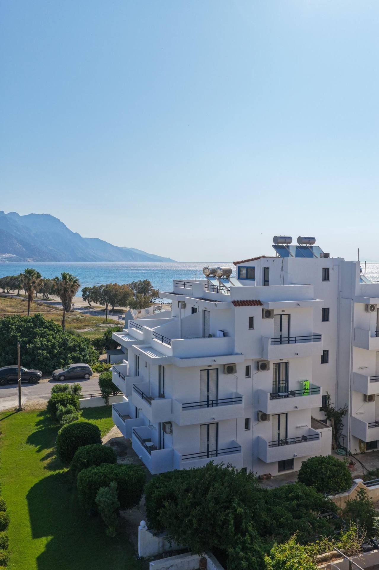 The beachfront of Kardamena, Kos, seen from Philippos Studios & Apartments